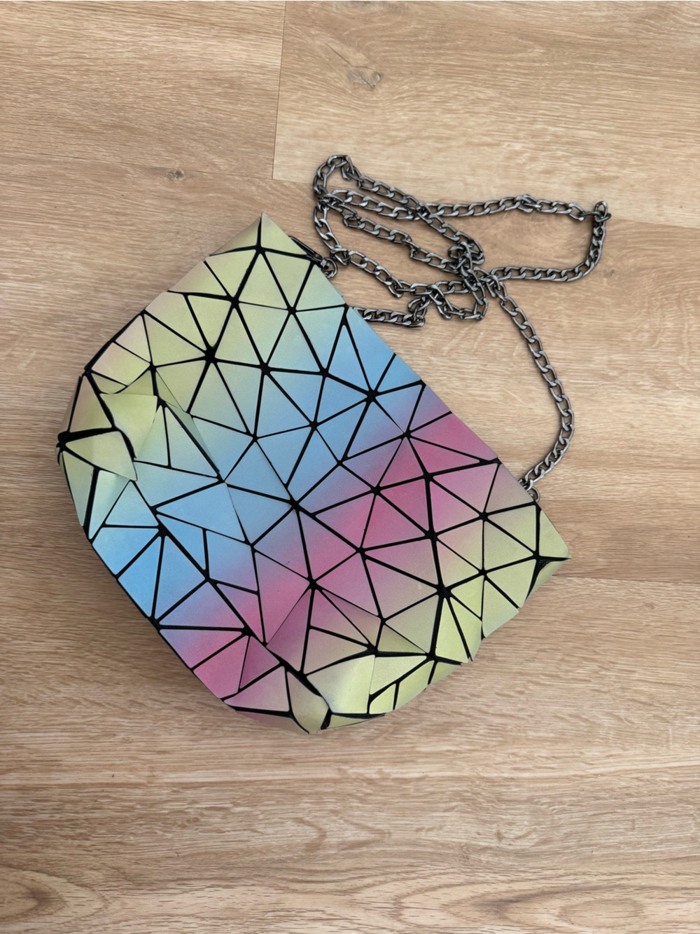 Baobao Multicolor Geometric Bao Bao Shoulder Bag with Silver Chain